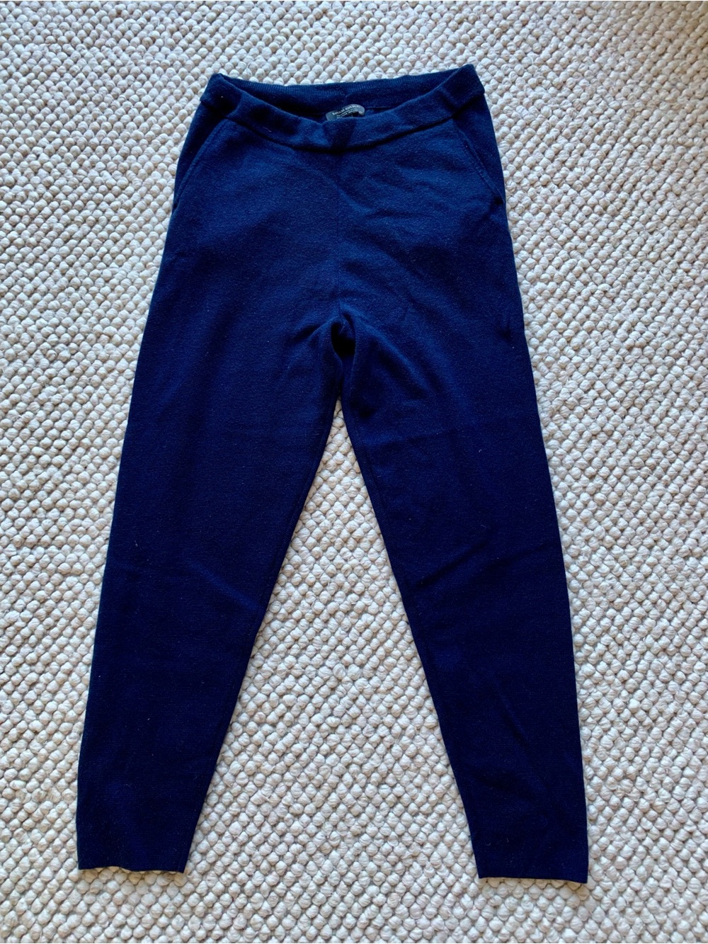Banana Republic 100% Merino Wool Knit Joggers Size Medium Navy Blue